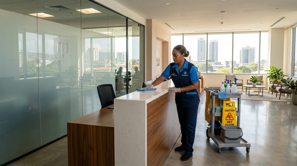 Commercial cleaning service for a business in Port of Spain’s business district